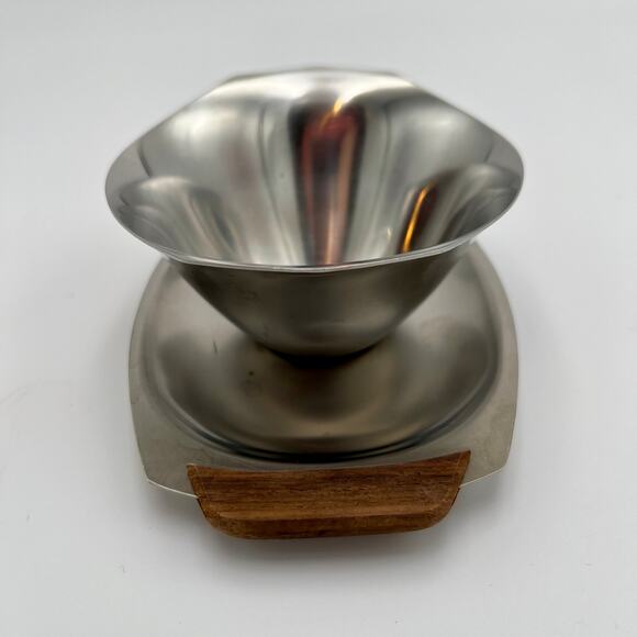 Vintage Monarch Mark III Sauce Dip Bowl MCM Mid Century Stainless Steel Japan - Picture 4 of 8